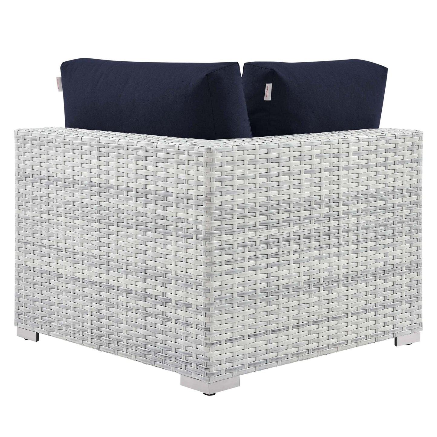 Convene Outdoor Patio Corner Chair in Light Gray Navy by Modway (EEI-4296) Sectional Piece Modway 