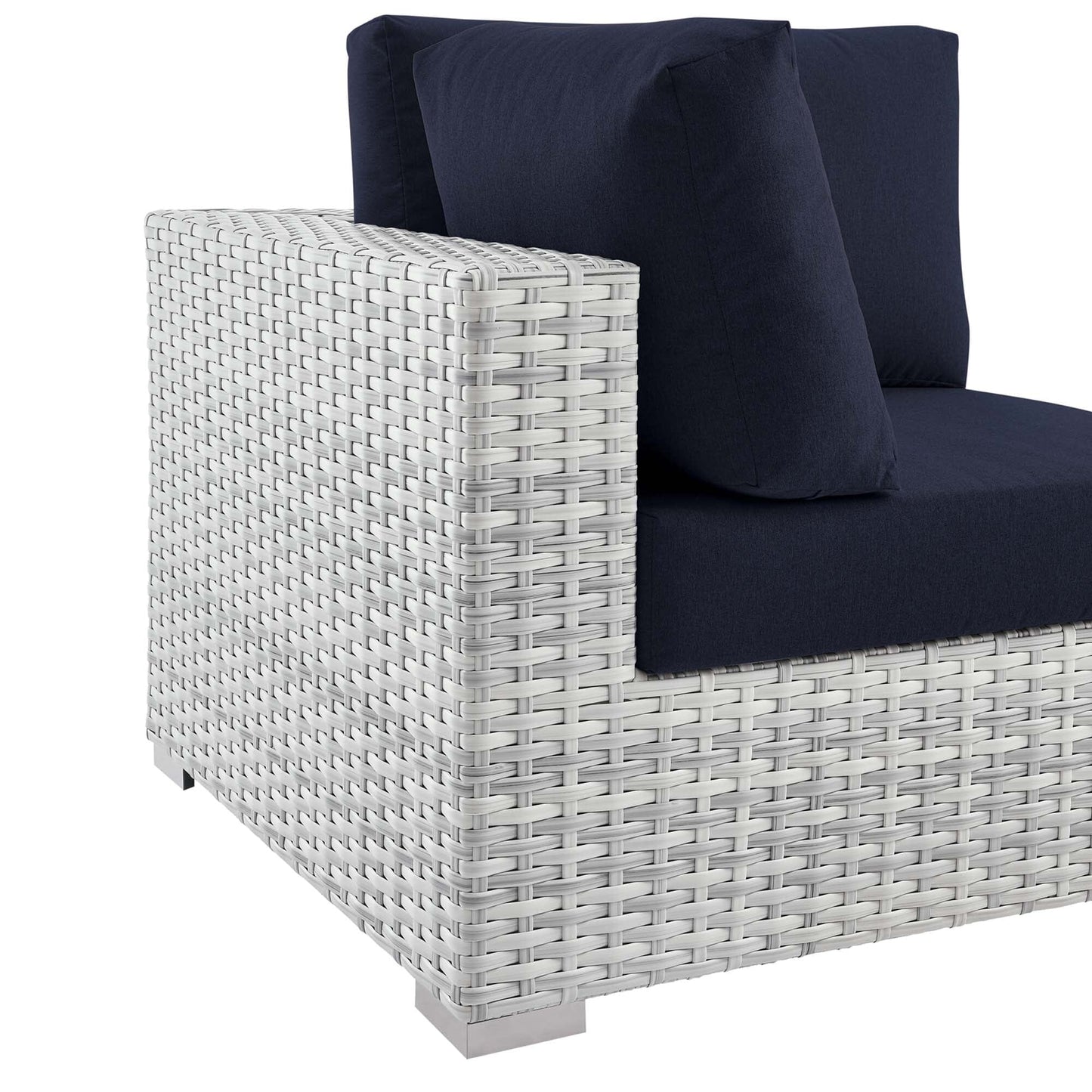 Convene Outdoor Patio Corner Chair in Light Gray Navy by Modway (EEI-4296) Sectional Piece Modway 