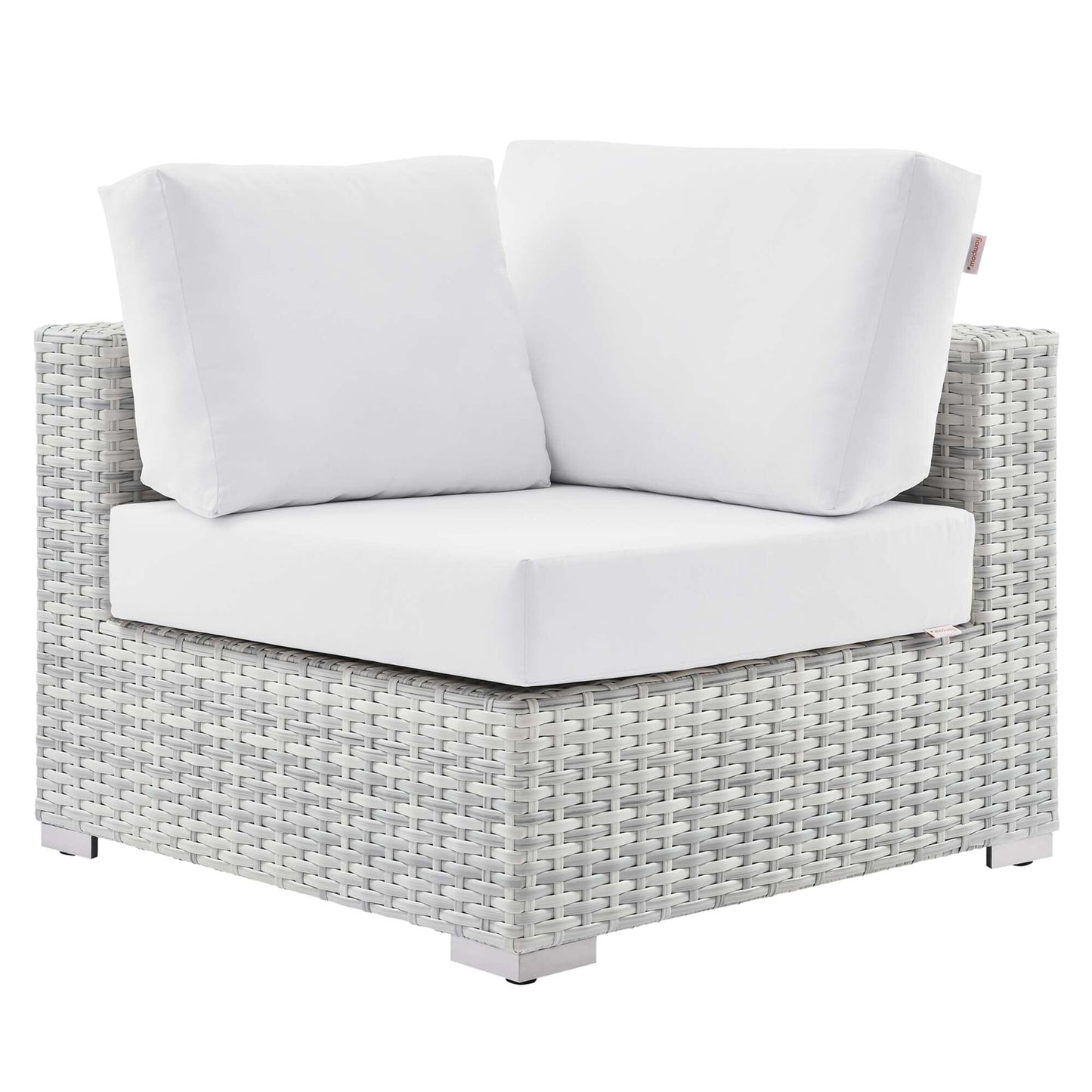 Convene Outdoor Patio Corner Chair in Light Gray White by Modway (EEI-4296) Sectional Piece Modway 