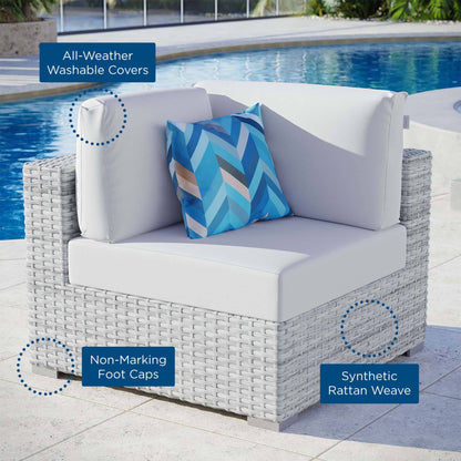Convene Outdoor Patio Corner Chair in Light Gray White by Modway (EEI-4296) Sectional Piece Modway 
