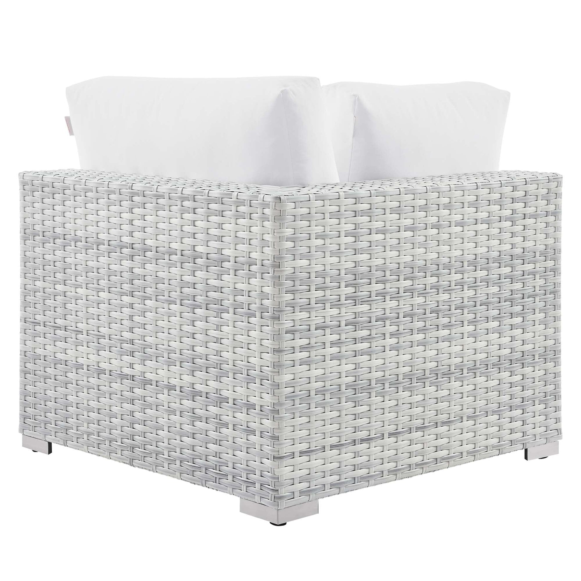 Convene Outdoor Patio Corner Chair in Light Gray White by Modway (EEI-4296) Sectional Piece Modway 