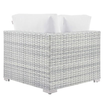 Convene Outdoor Patio Corner Chair in Light Gray White by Modway (EEI-4296) Sectional Piece Modway 