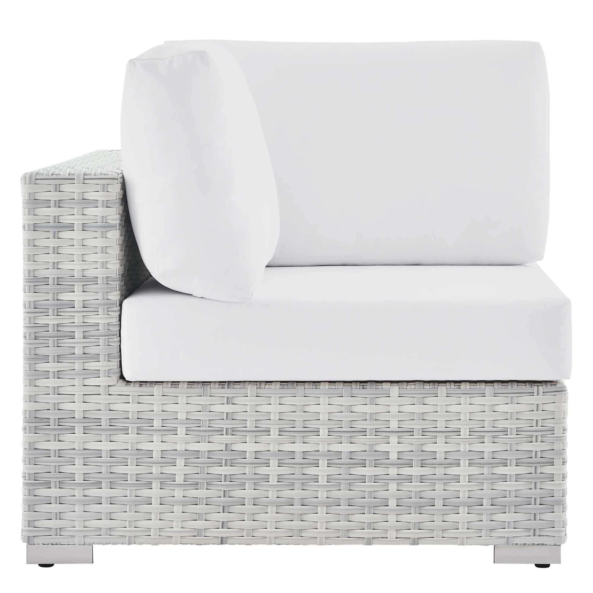 Convene Outdoor Patio Corner Chair in Light Gray White by Modway (EEI-4296) Sectional Piece Modway 