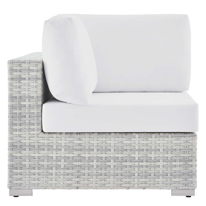 Convene Outdoor Patio Corner Chair in Light Gray White by Modway (EEI-4296) Sectional Piece Modway 