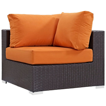 Convene Outdoor Patio Corner in Espresso Orange by Modway (EEI-1840) Sectional Piece Modway 