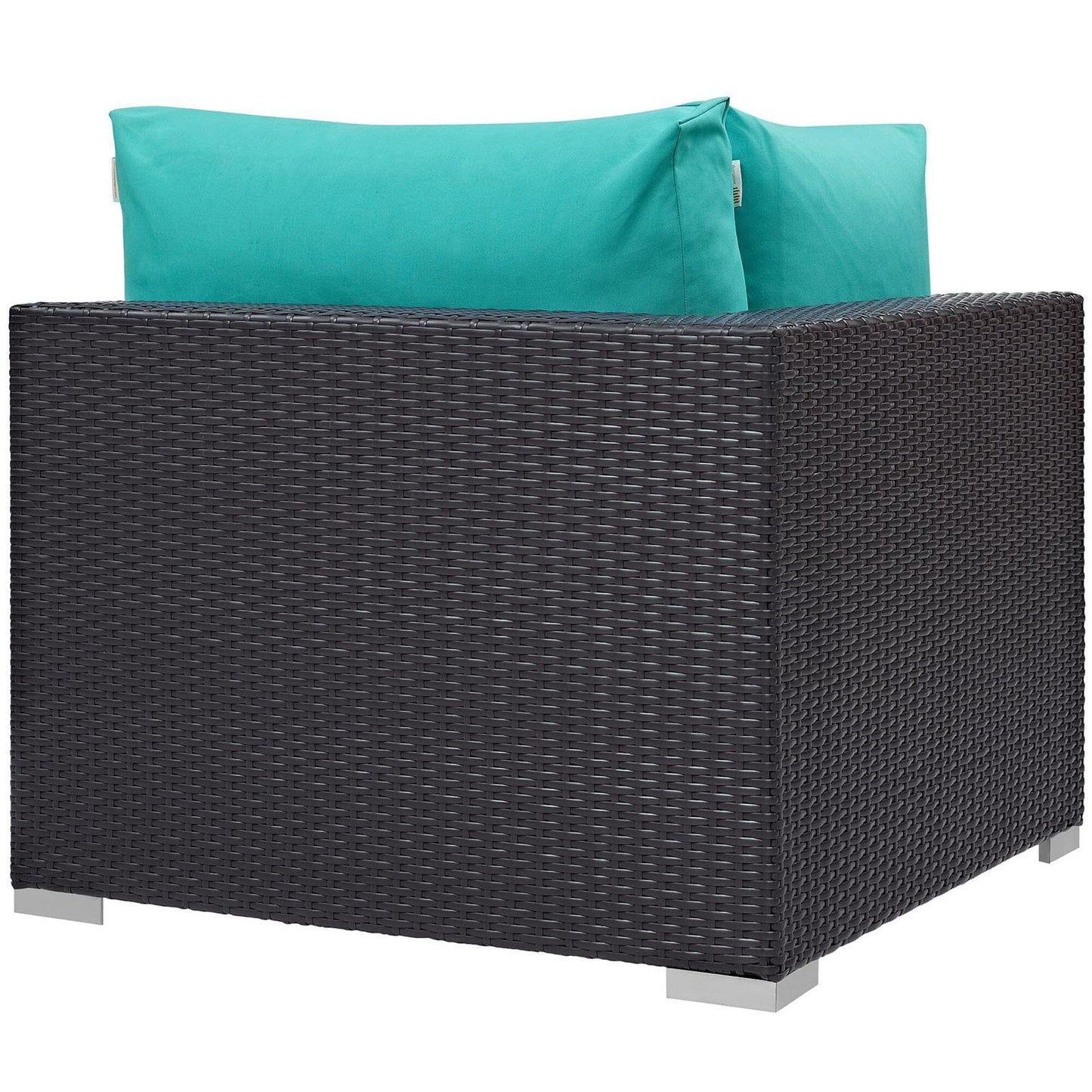 Convene Outdoor Patio Corner in Espresso Turquoise by Modway (EEI-1840) Sectional Piece Modway 
