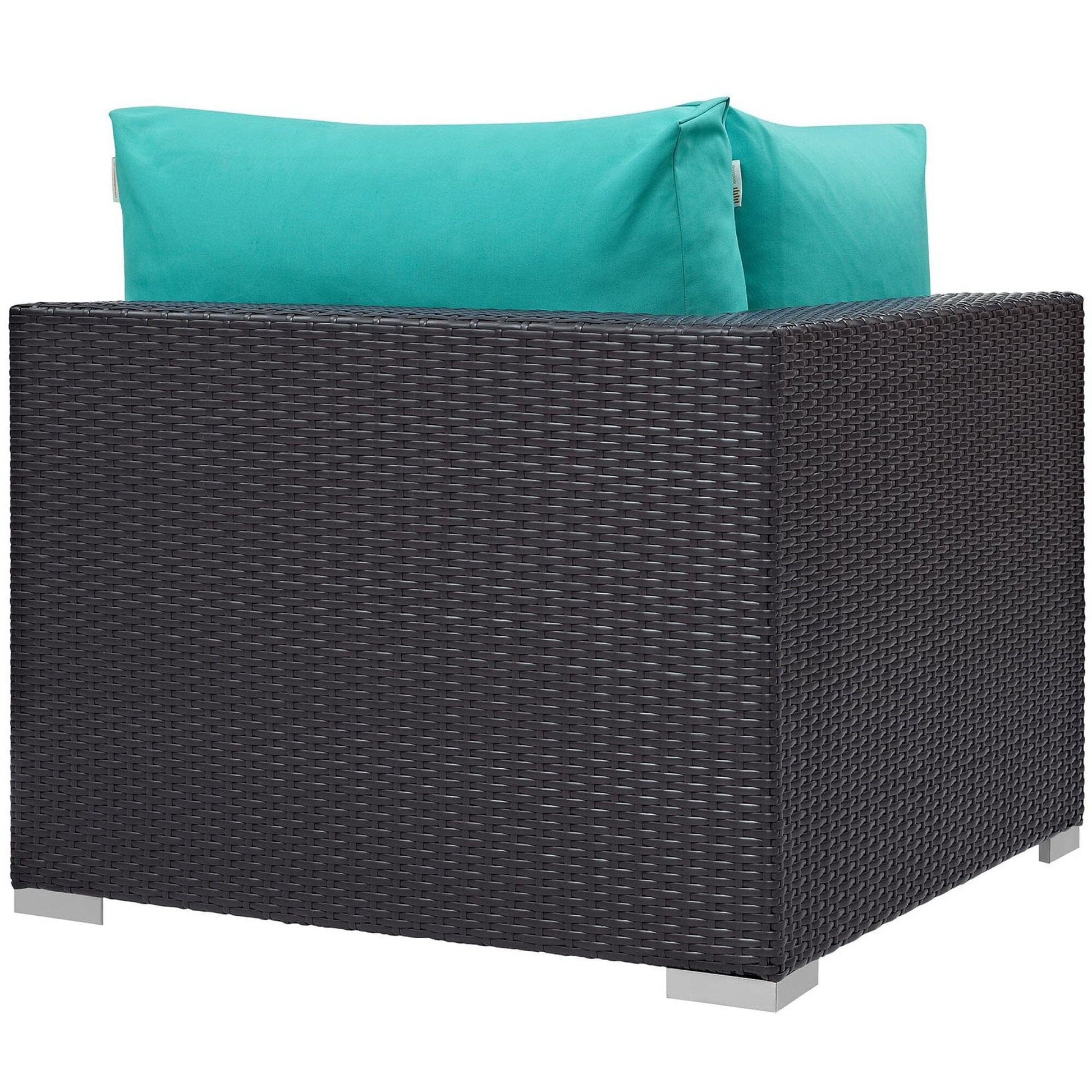 Convene Outdoor Patio Corner in Espresso Turquoise by Modway (EEI-1840) Sectional Piece Modway 