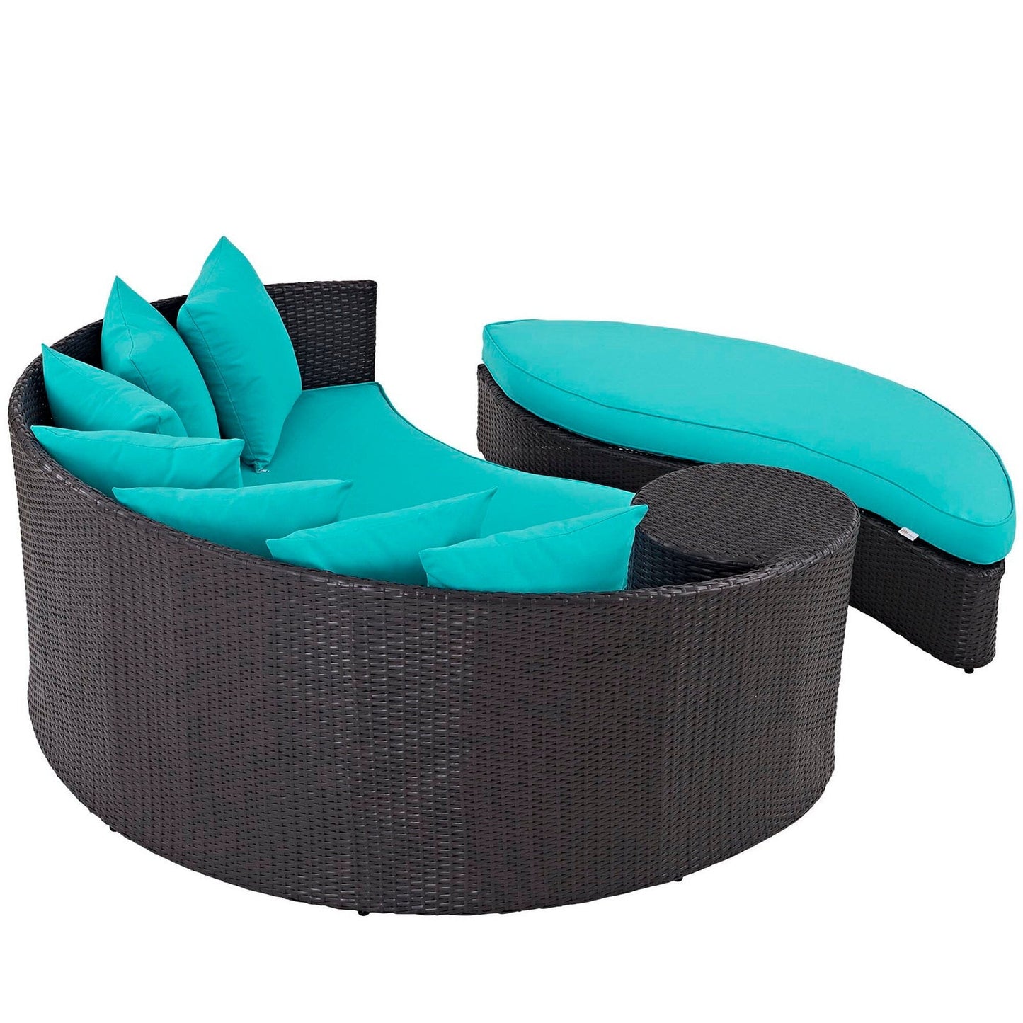 Convene Outdoor Patio Daybed in Espresso Turquoise by Modway (EEI-2176) Daybed Modway 