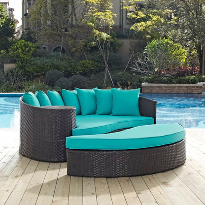Convene Outdoor Patio Daybed in Espresso Turquoise by Modway (EEI-2176) Daybed Modway 