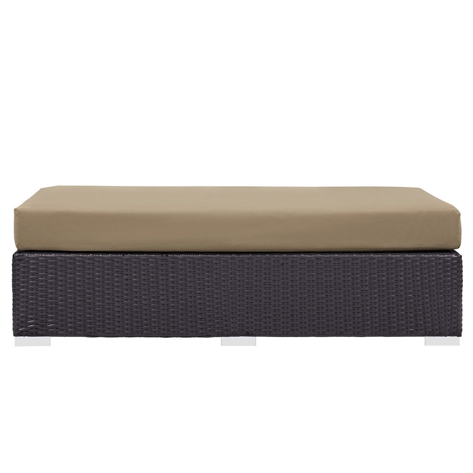 Convene Outdoor Patio Fabric Rectangle Ottoman in Espresso Mocha by Modway (EEI-1847) Ottoman Modway 
