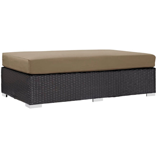 Convene Outdoor Patio Fabric Rectangle Ottoman in Espresso Mocha by Modway (EEI-1847) Ottoman Modway 