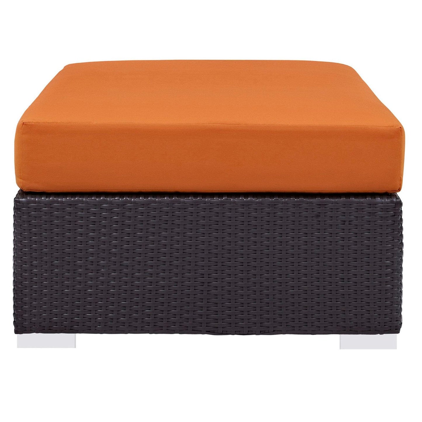 Convene Outdoor Patio Fabric Rectangle Ottoman in Espresso Orange by Modway (EEI-1847) Ottoman Modway 