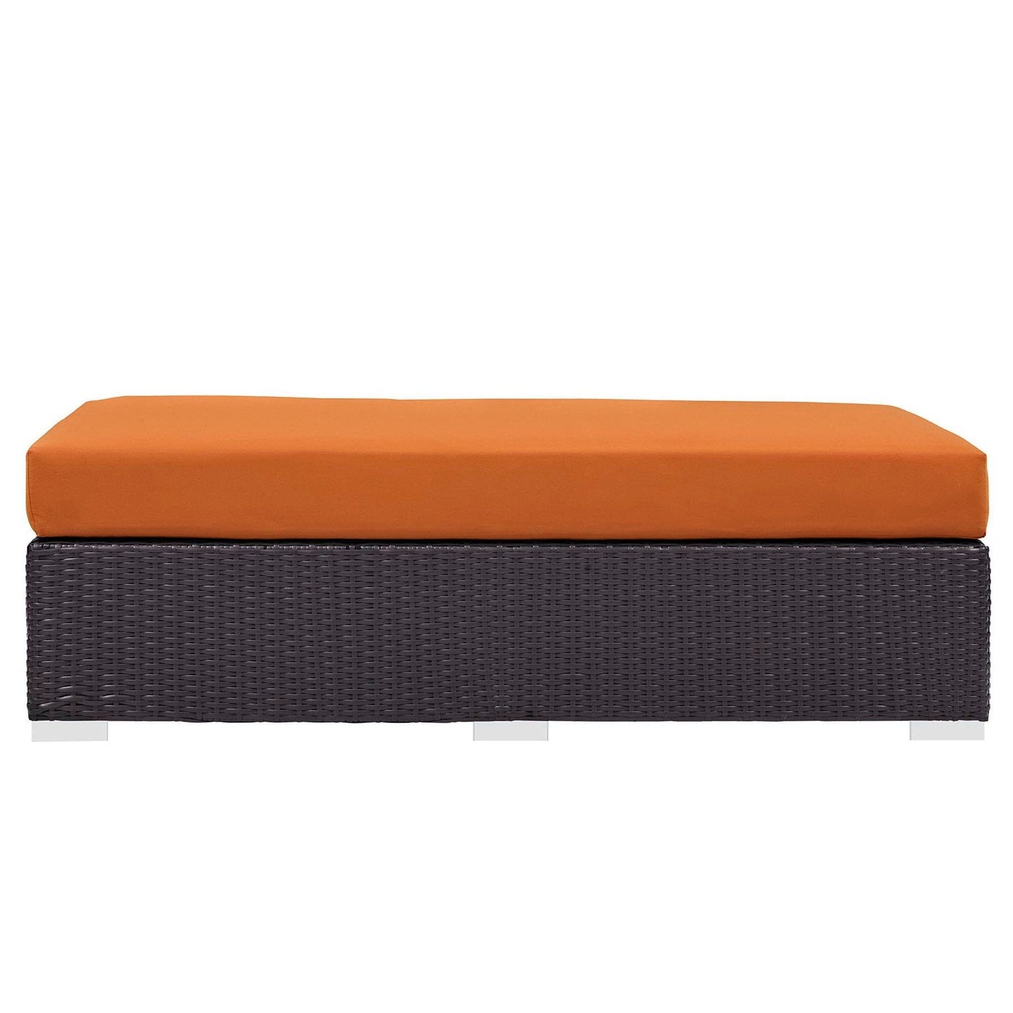 Convene Outdoor Patio Fabric Rectangle Ottoman in Espresso Orange by Modway (EEI-1847) Ottoman Modway 