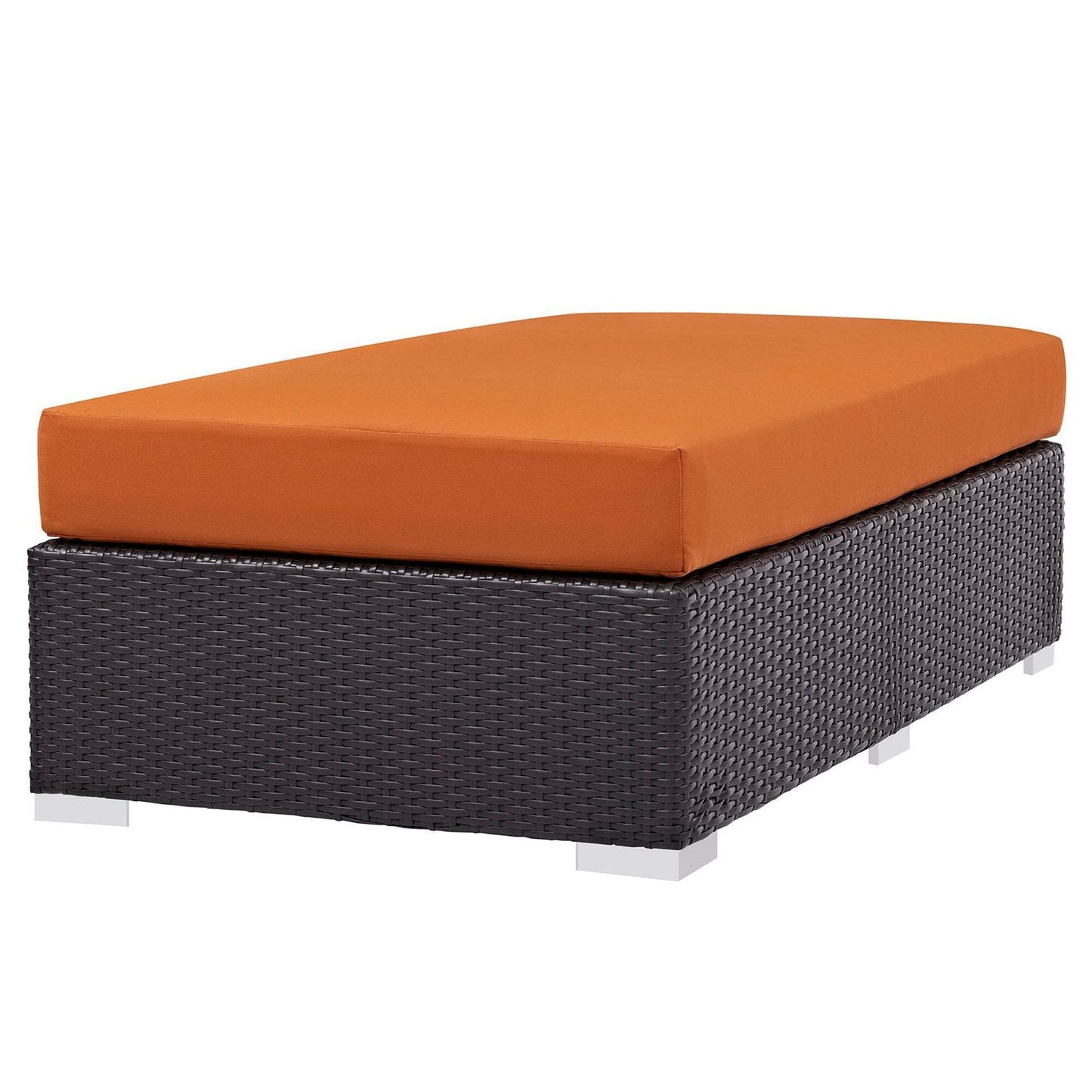 Convene Outdoor Patio Fabric Rectangle Ottoman in Espresso Orange by Modway (EEI-1847) Ottoman Modway 