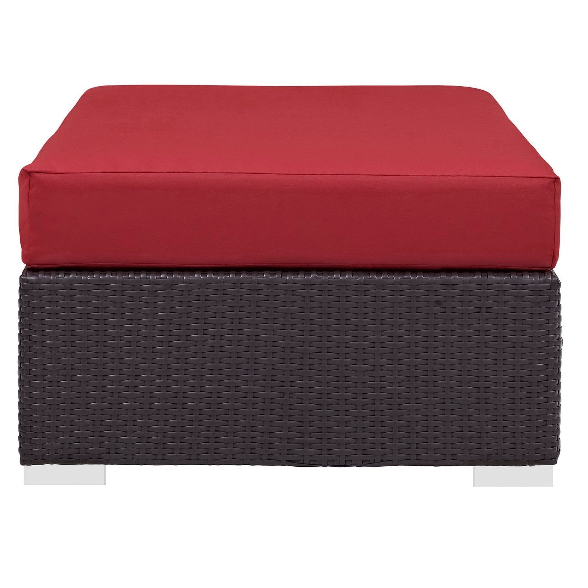 Convene Outdoor Patio Fabric Rectangle Ottoman in Espresso Red by Modway (EEI-1847) Ottoman Modway 