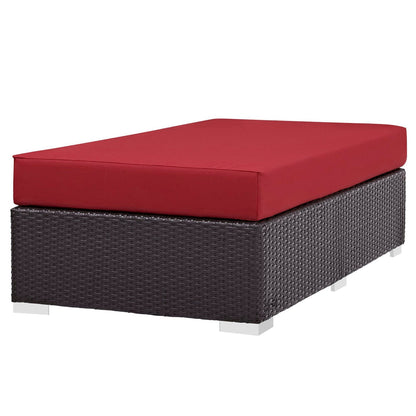 Convene Outdoor Patio Fabric Rectangle Ottoman in Espresso Red by Modway (EEI-1847) Ottoman Modway 