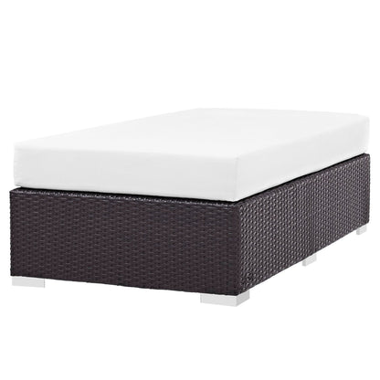 Convene Outdoor Patio Fabric Rectangle Ottoman in Espresso White by Modway (EEI-1847) Ottoman Modway 
