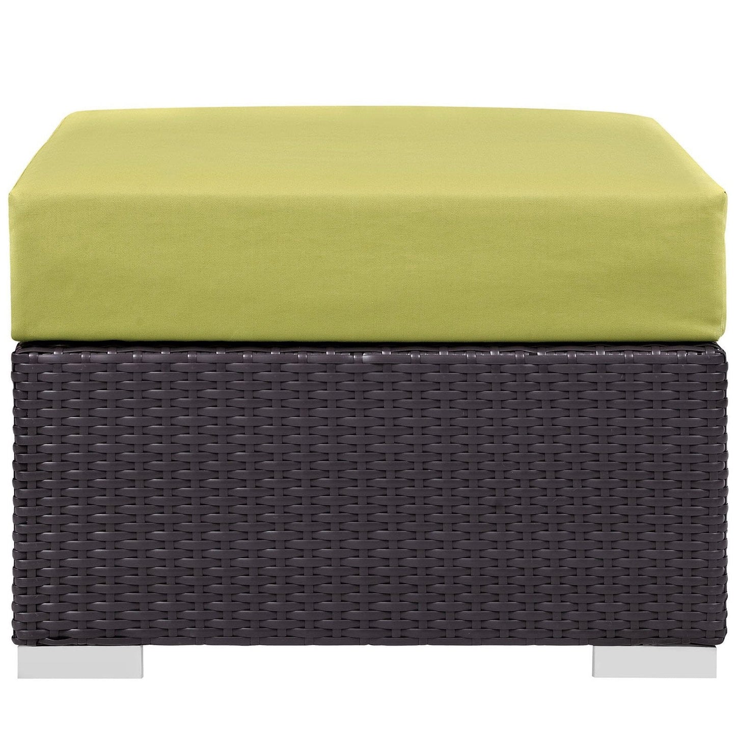 Convene Outdoor Patio Fabric Square Ottoman in Espresso Peridot by Modway (EEI-1911) Ottoman Modway 