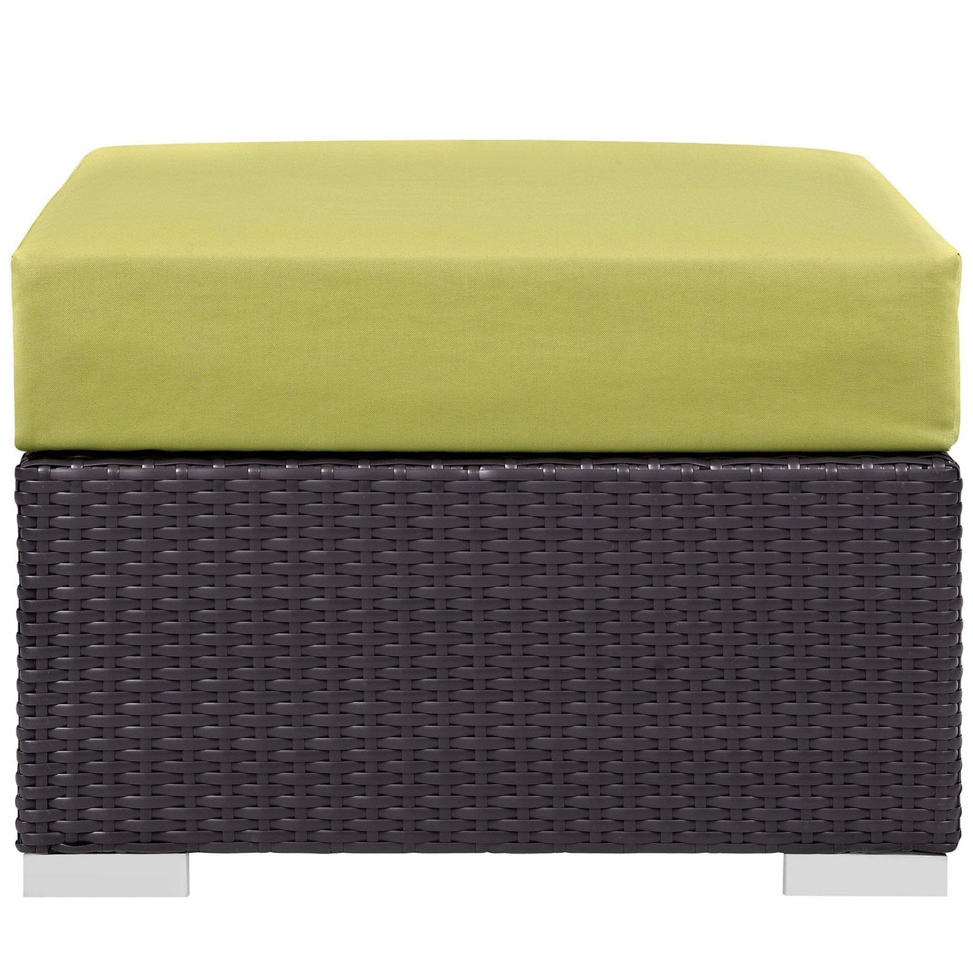 Convene Outdoor Patio Fabric Square Ottoman in Espresso Peridot by Modway (EEI-1911) Ottoman Modway 