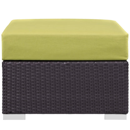 Convene Outdoor Patio Fabric Square Ottoman in Espresso Peridot by Modway (EEI-1911) Ottoman Modway 