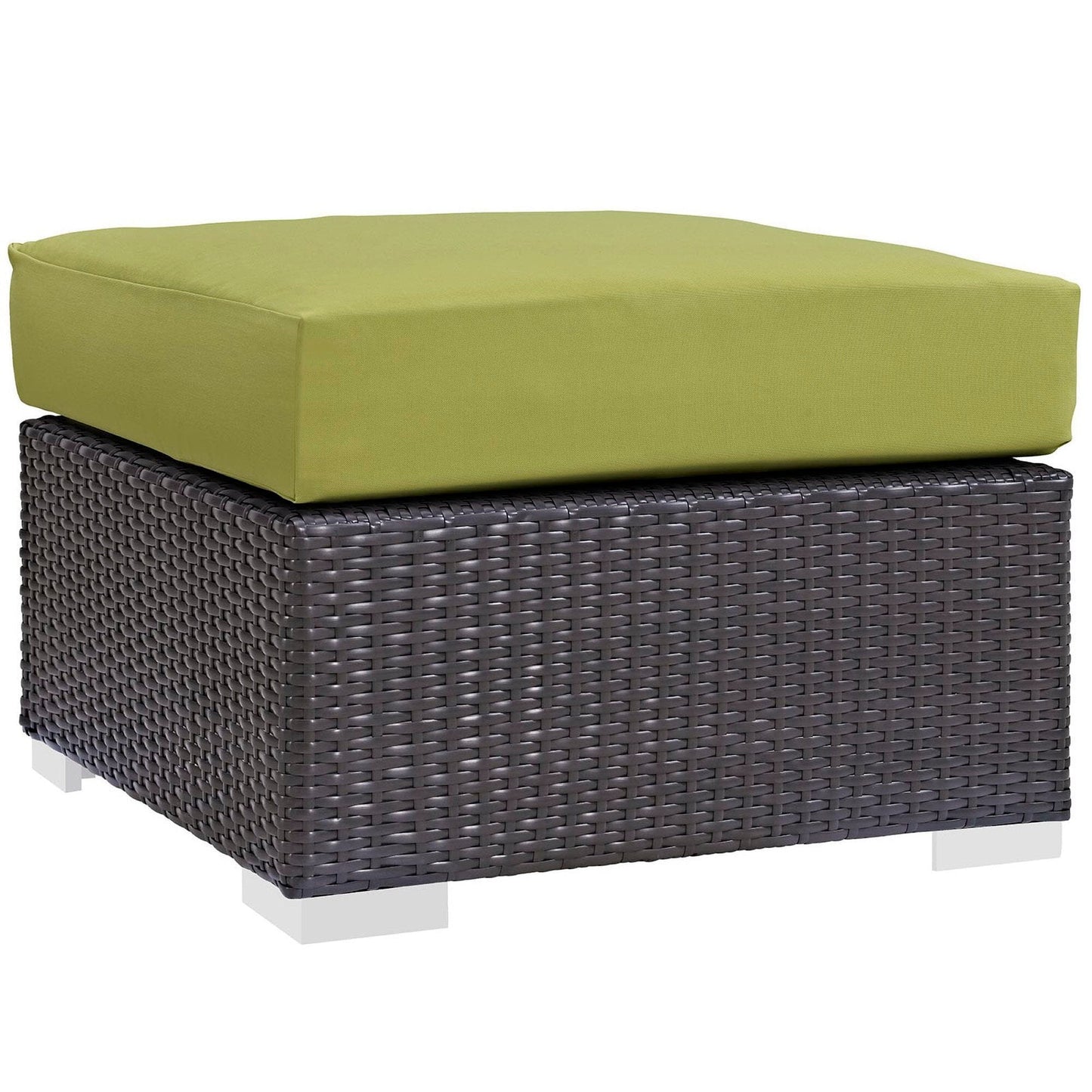 Convene Outdoor Patio Fabric Square Ottoman in Espresso Peridot by Modway (EEI-1911) Ottoman Modway 