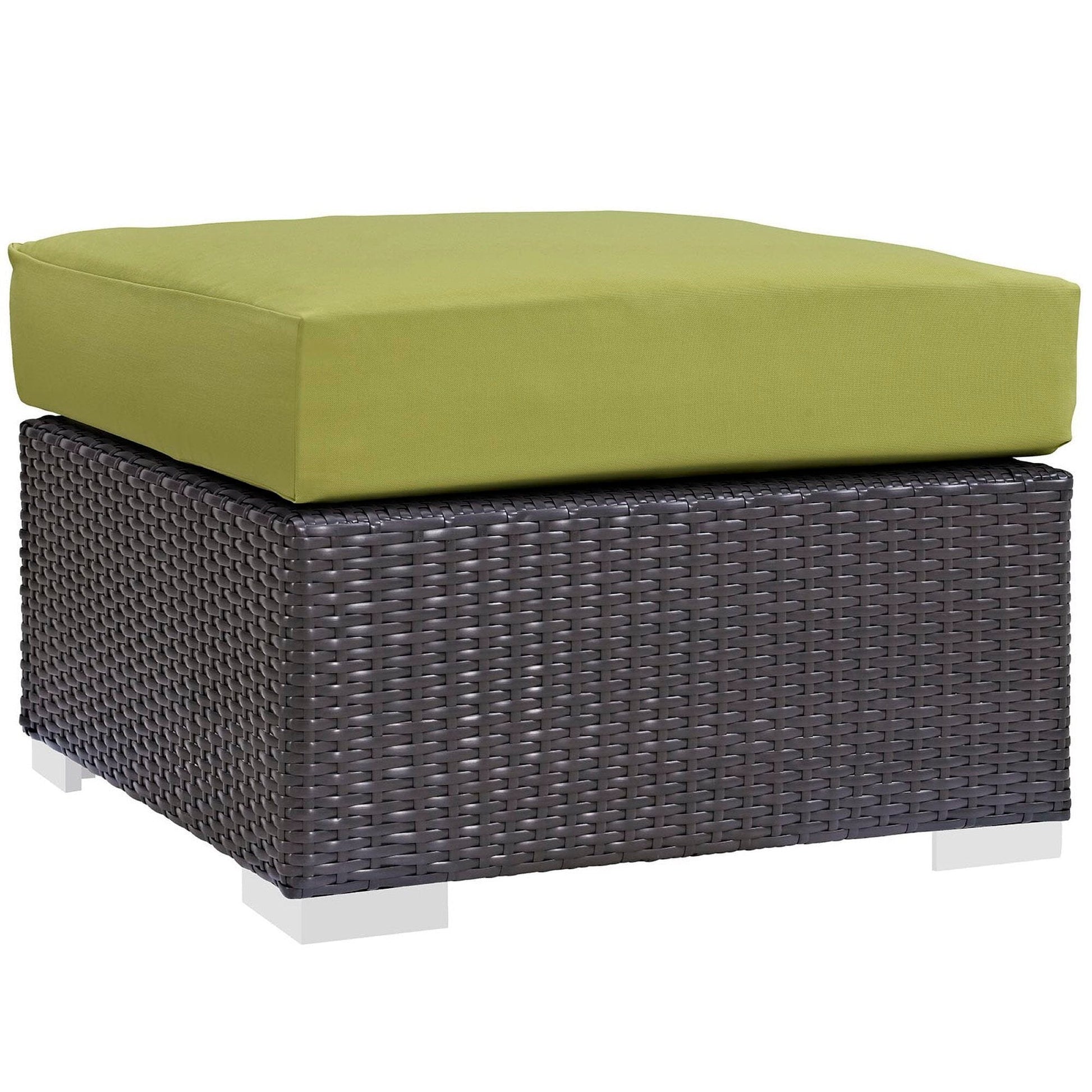 Convene Outdoor Patio Fabric Square Ottoman in Espresso Peridot by Modway (EEI-1911) Ottoman Modway 