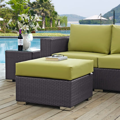 Convene Outdoor Patio Fabric Square Ottoman in Espresso Peridot by Modway (EEI-1911) Ottoman Modway 