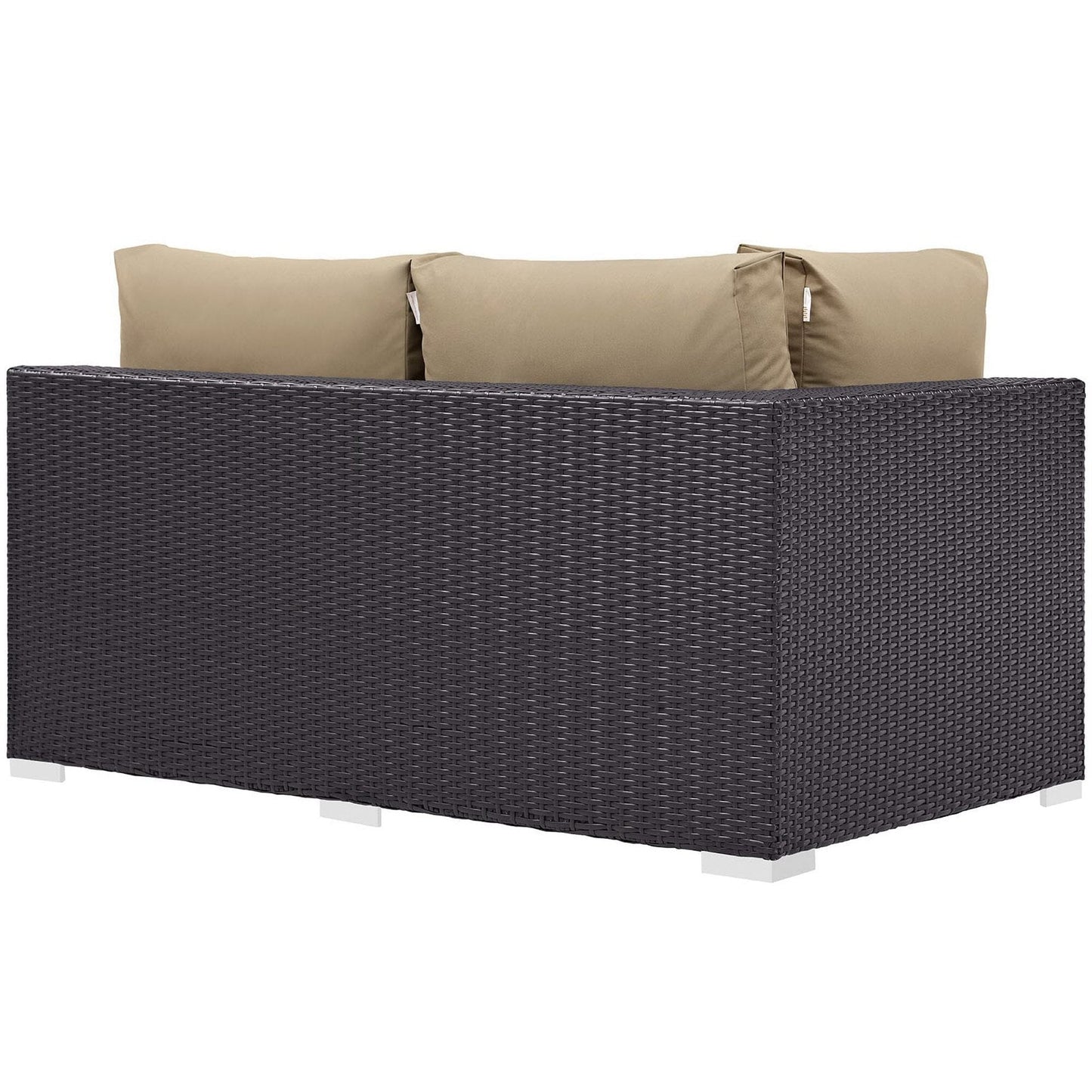 Convene Outdoor Patio Left Arm Loveseat in Espresso Mocha by Modway (EEI-1842) Sectional Piece Modway 