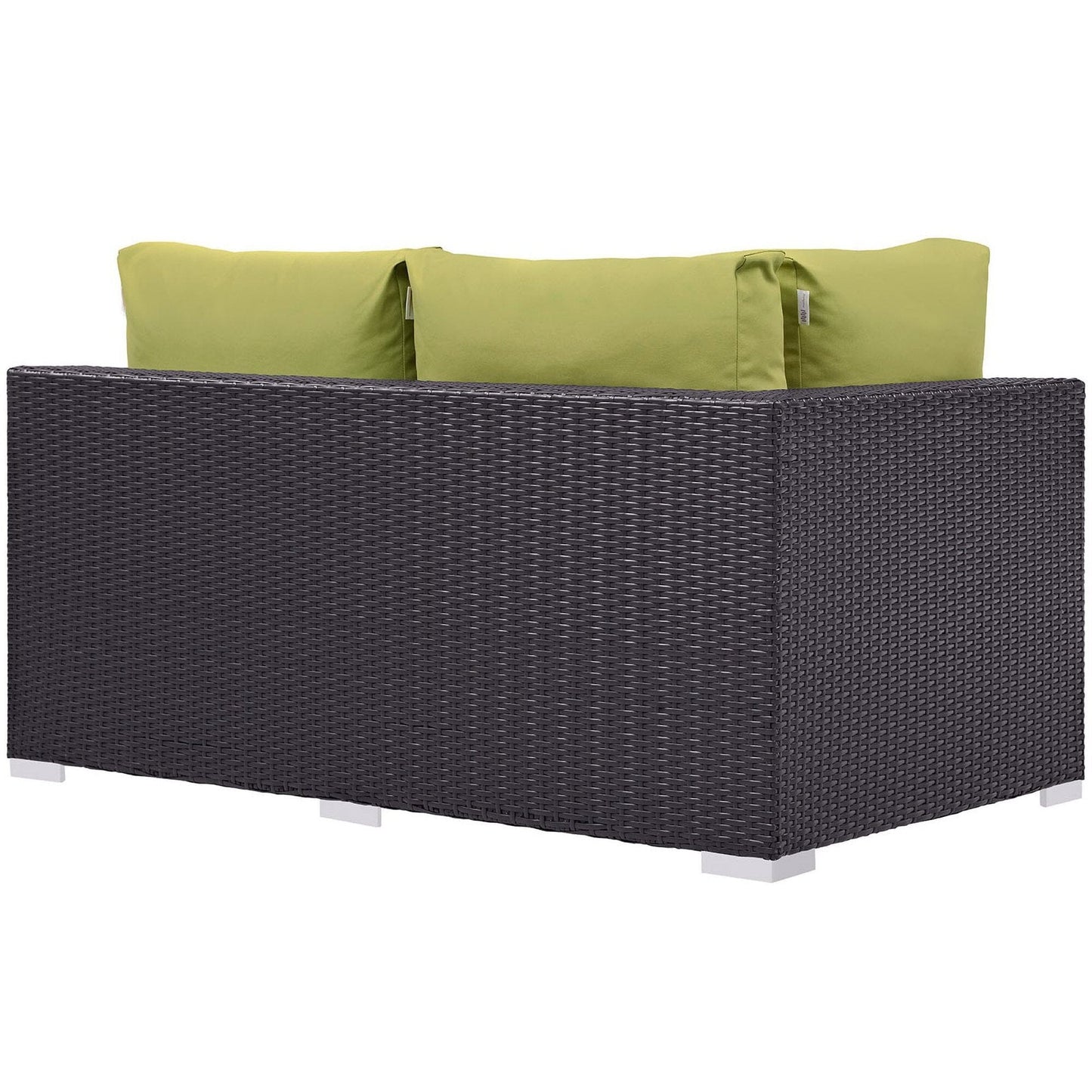 Convene Outdoor Patio Left Arm Loveseat in Espresso Peridot by Modway (EEI-1842) Sectional Piece Modway 