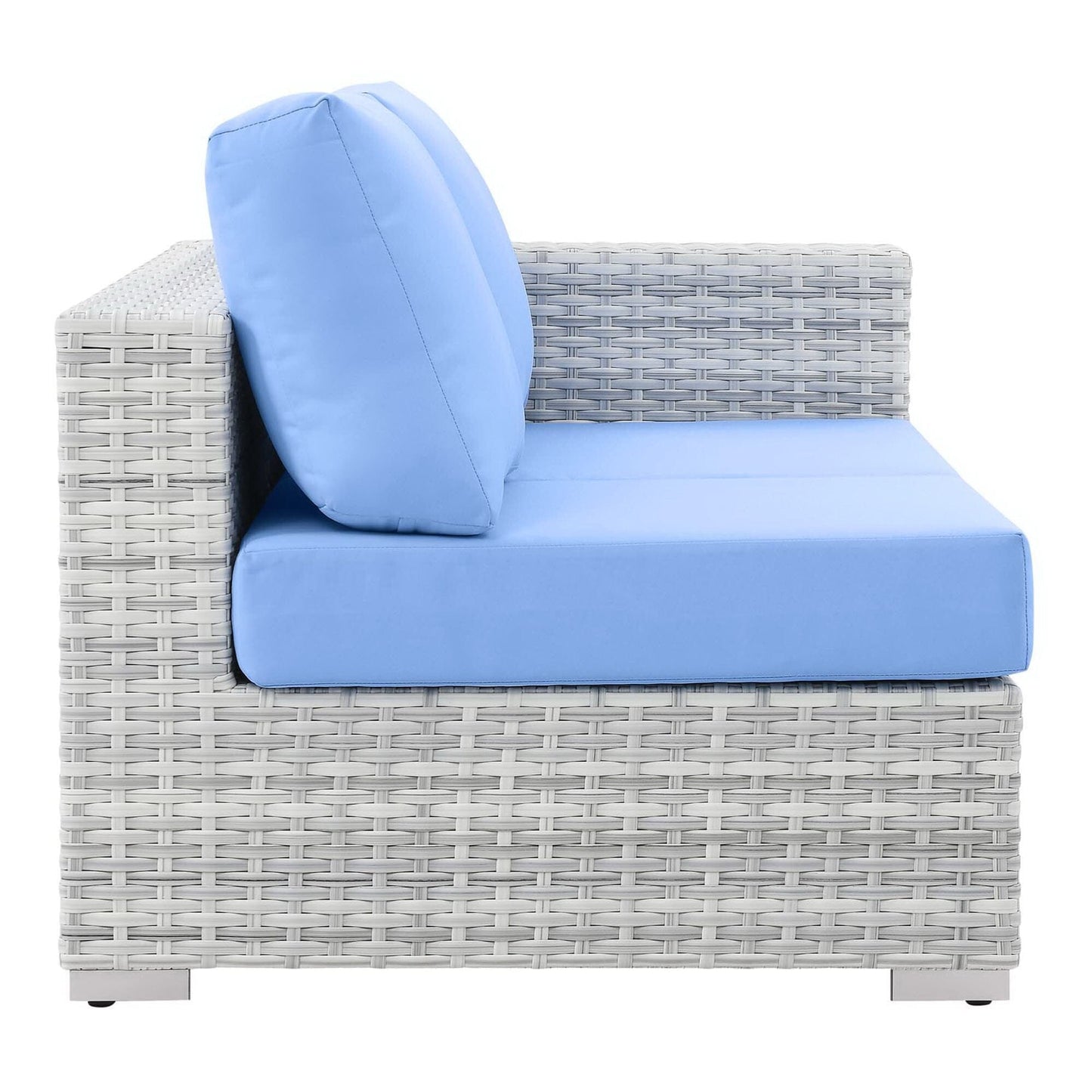 Convene Outdoor Patio Left-Arm Loveseat in Light Gray Light Blue by Modway (EEI-4303) Sectional Piece Modway 