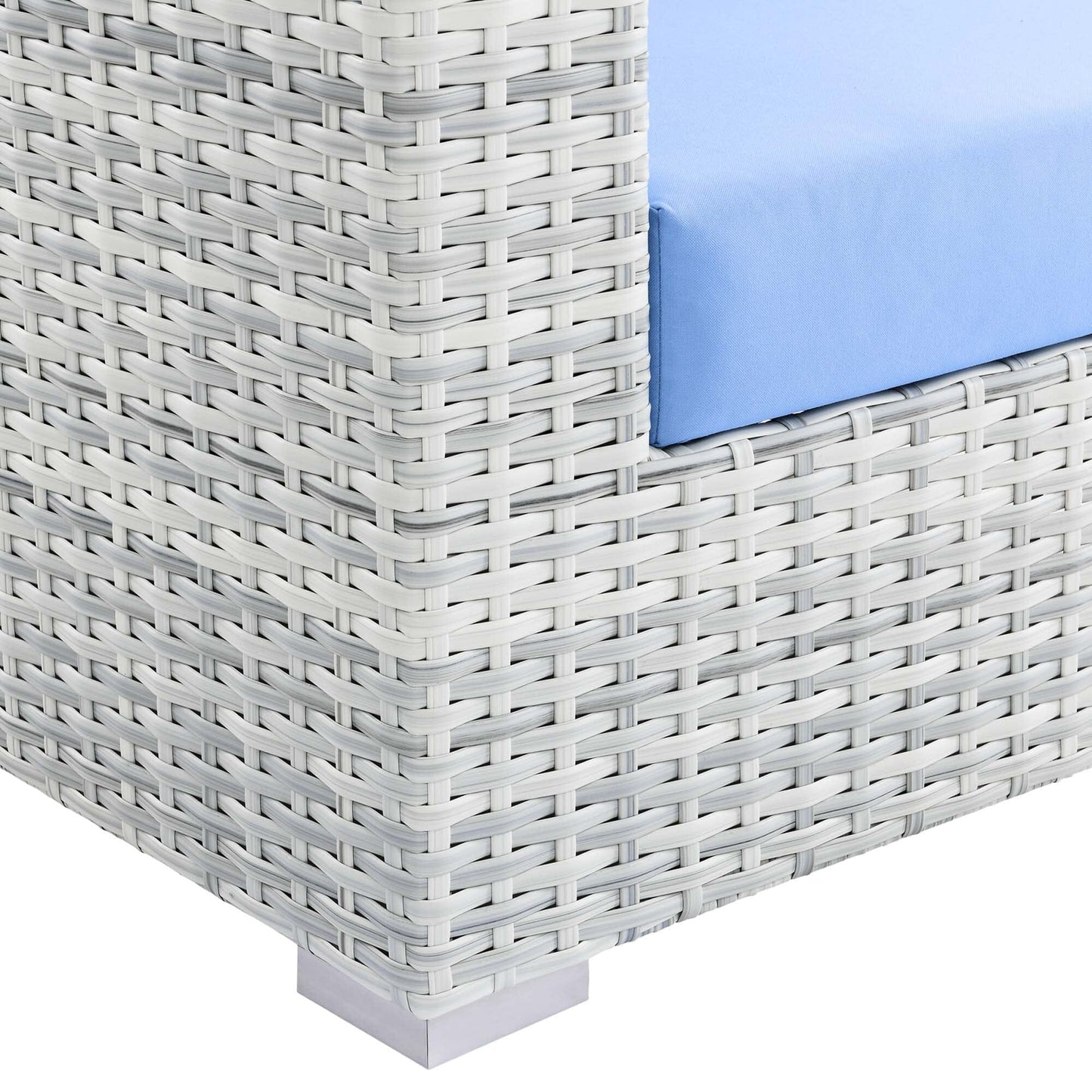 Convene Outdoor Patio Left-Arm Loveseat in Light Gray Light Blue by Modway (EEI-4303) Sectional Piece Modway 