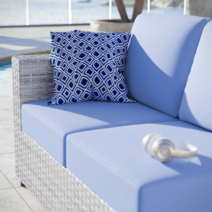 Convene Outdoor Patio Left-Arm Loveseat in Light Gray Light Blue by Modway (EEI-4303) Sectional Piece Modway 