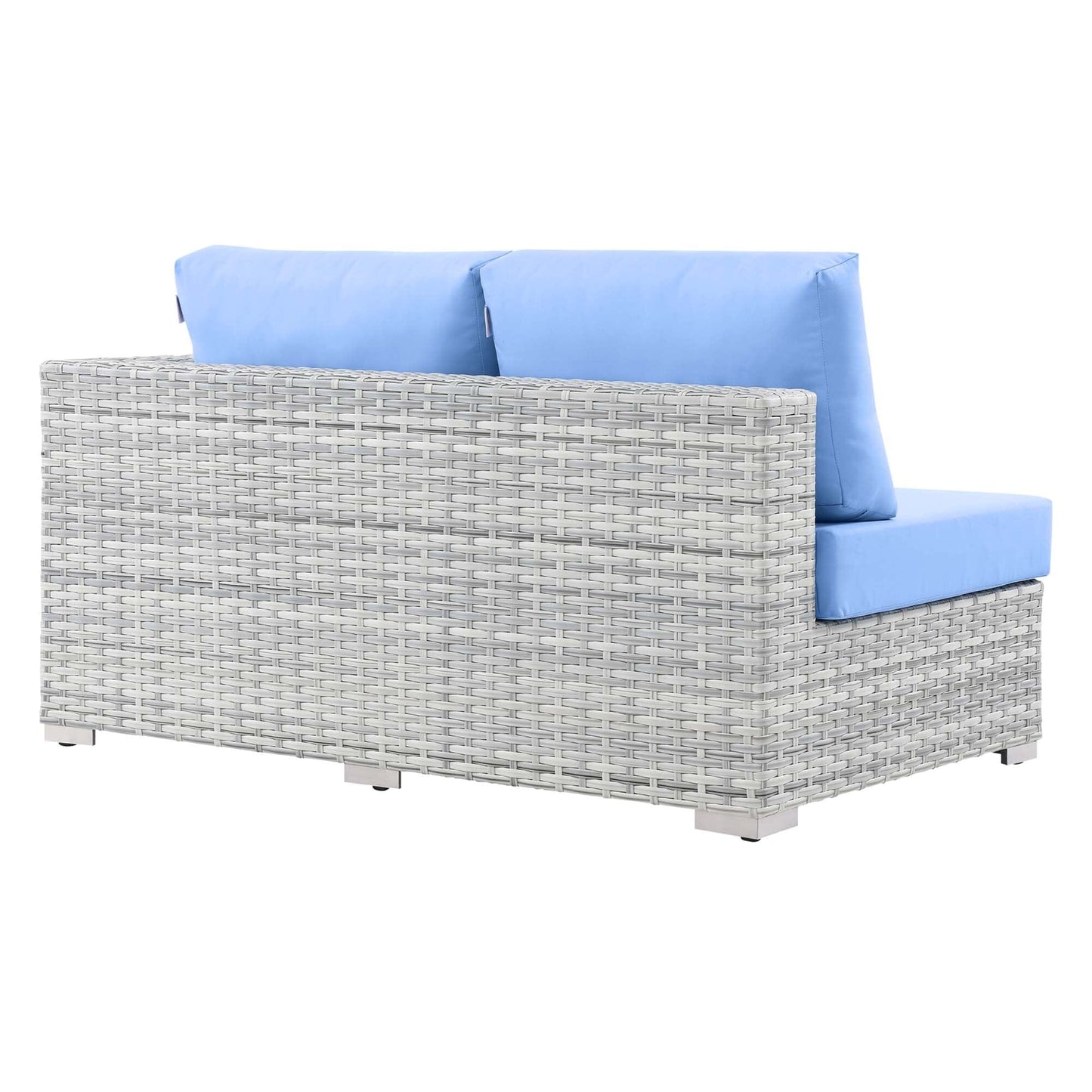 Convene Outdoor Patio Left-Arm Loveseat in Light Gray Light Blue by Modway (EEI-4303) Sectional Piece Modway 