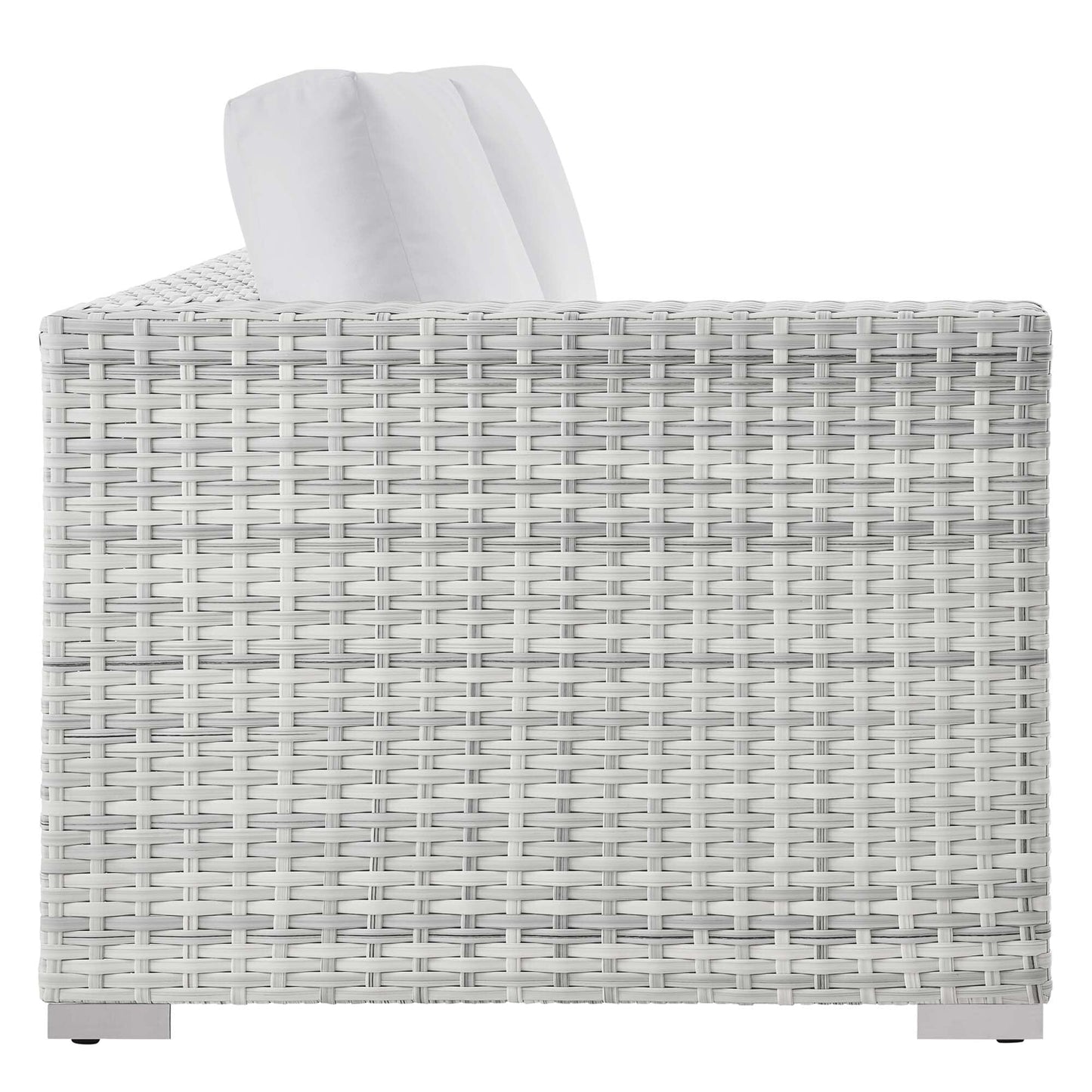 Convene Outdoor Patio Left-Arm Loveseat in Light Gray White by Modway (EEI-4303) Sectional Piece Modway 