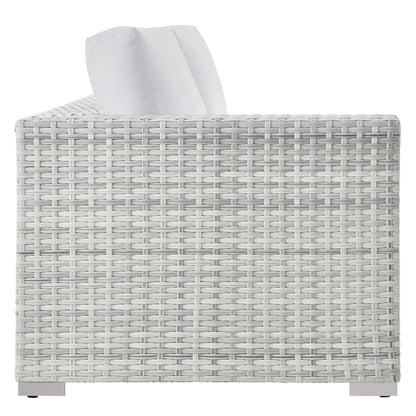 Convene Outdoor Patio Left-Arm Loveseat in Light Gray White by Modway (EEI-4303) Sectional Piece Modway 