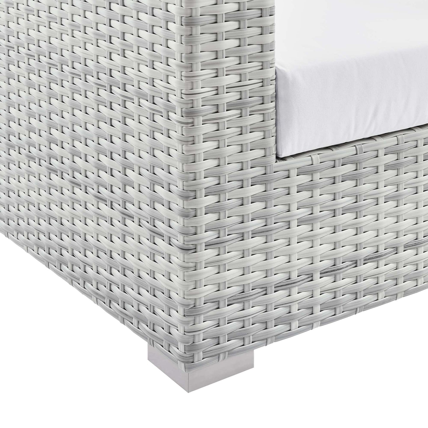 Convene Outdoor Patio Left-Arm Loveseat in Light Gray White by Modway (EEI-4303) Sectional Piece Modway 