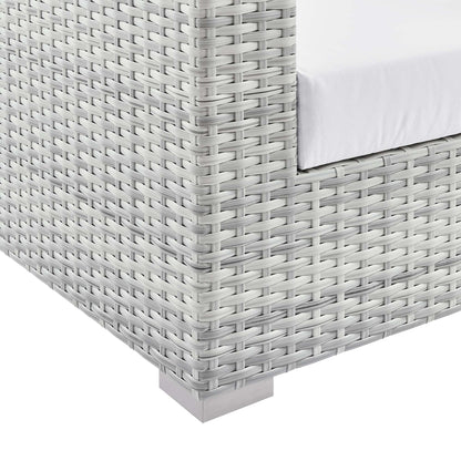 Convene Outdoor Patio Left-Arm Loveseat in Light Gray White by Modway (EEI-4303) Sectional Piece Modway 