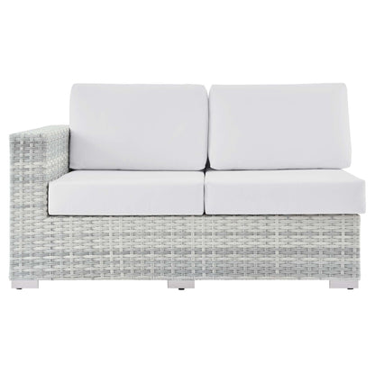 Convene Outdoor Patio Left-Arm Loveseat in Light Gray White by Modway (EEI-4303) Sectional Piece Modway 