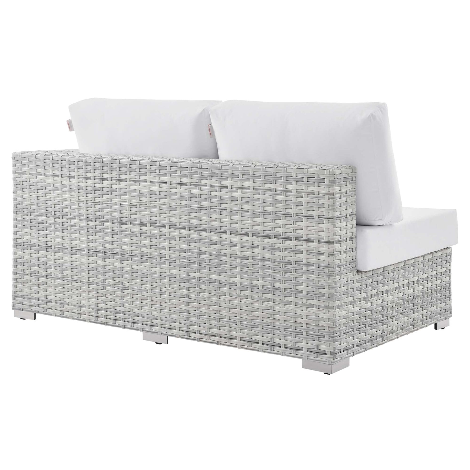 Convene Outdoor Patio Left-Arm Loveseat in Light Gray White by Modway (EEI-4303) Sectional Piece Modway 