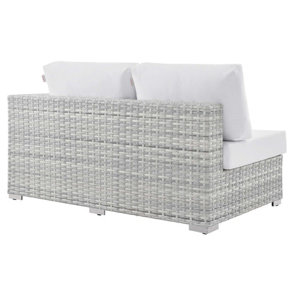 Convene Outdoor Patio Left-Arm Loveseat in Light Gray White by Modway (EEI-4303) Sectional Piece Modway 