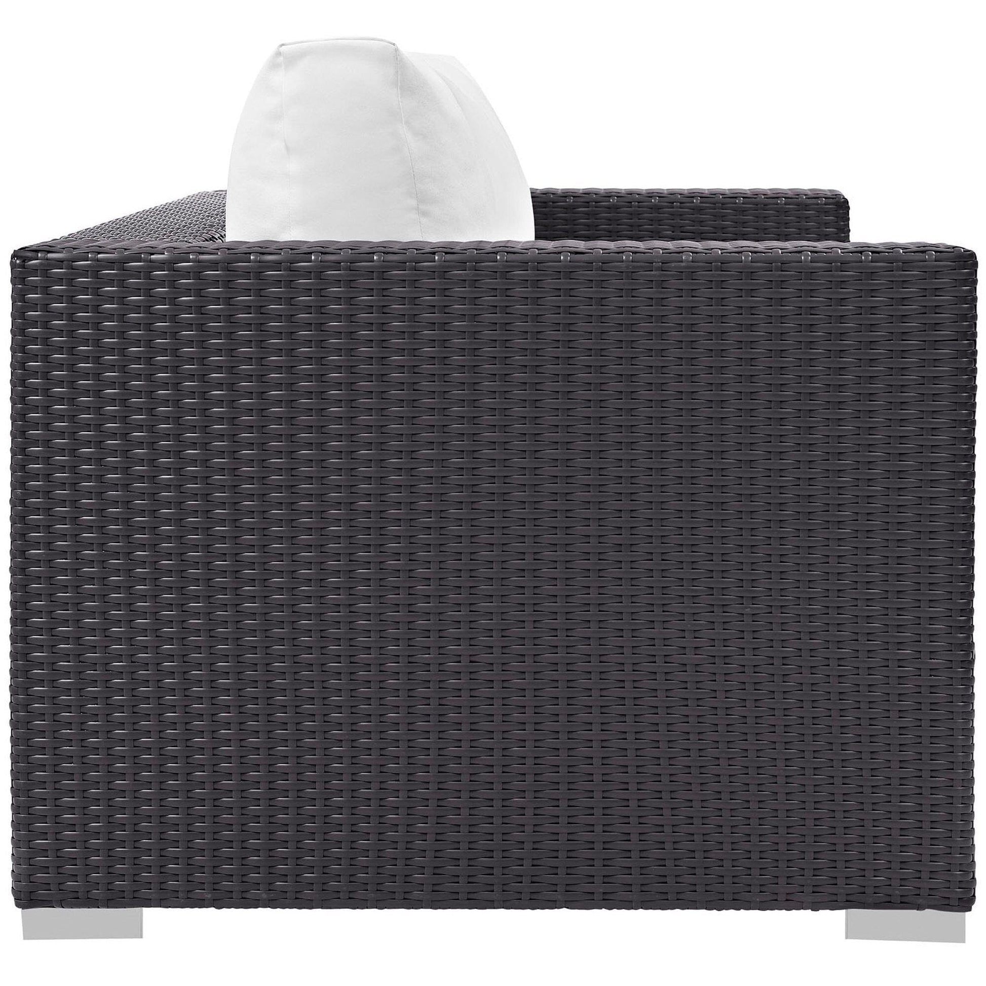 Convene Outdoor Patio Loveseat - Espresso White by Modway Loveseat Modway 