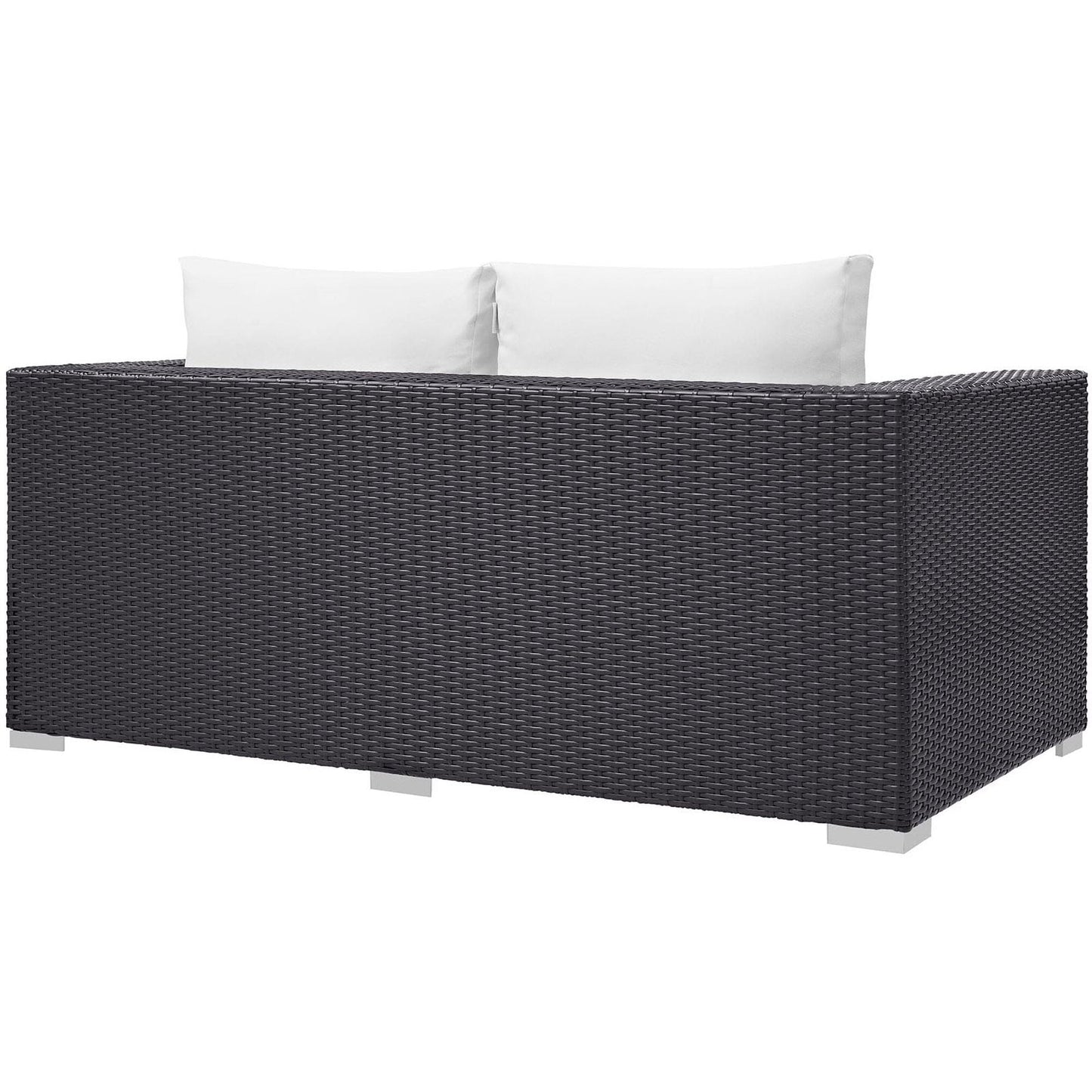 Convene Outdoor Patio Loveseat - Espresso White by Modway Loveseat Modway 