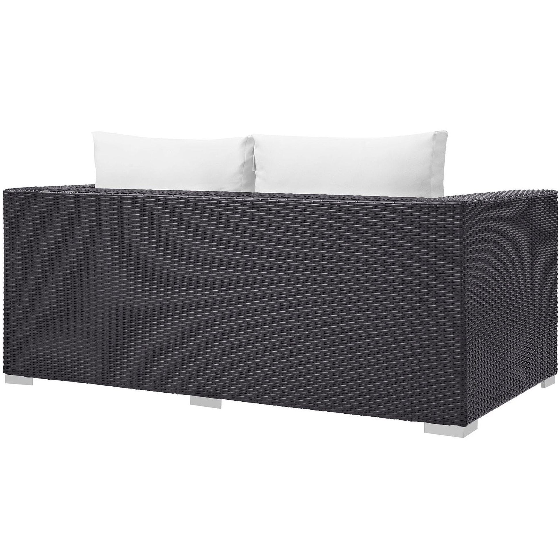 Convene Outdoor Patio Loveseat - Espresso White by Modway Loveseat Modway 