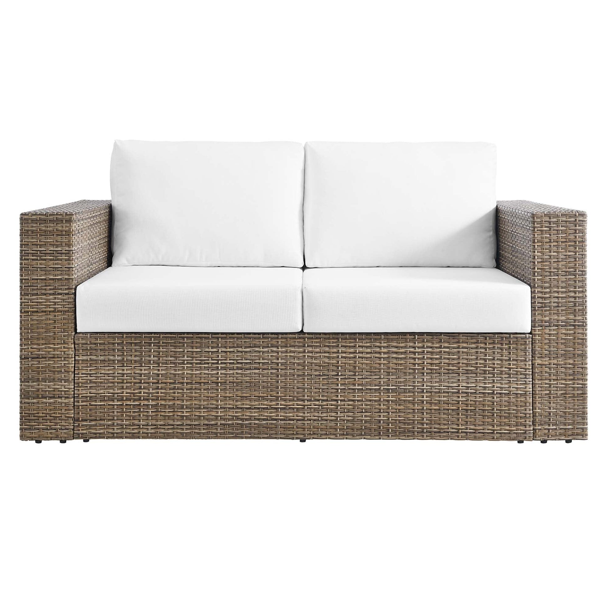 Convene Outdoor Patio Loveseat in Cappuccino White by Modway (EEI-6246) Loveseat Modway 