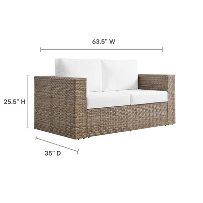 Convene Outdoor Patio Loveseat in Cappuccino White by Modway (EEI-6246) Loveseat Modway 