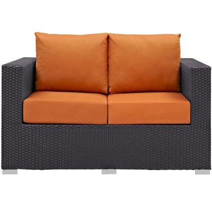 Convene Outdoor Patio Loveseat in Espresso Orange by Modway (EEI-1907) Loveseat Modway 