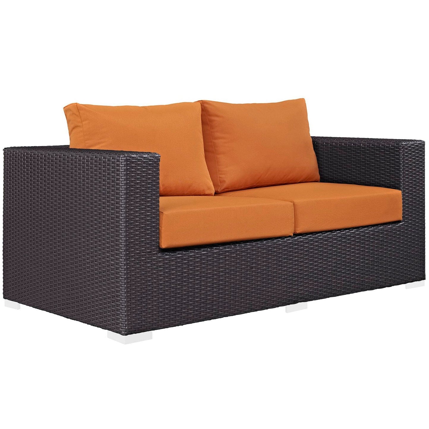 Convene Outdoor Patio Loveseat in Espresso Orange by Modway (EEI-1907) Loveseat Modway 