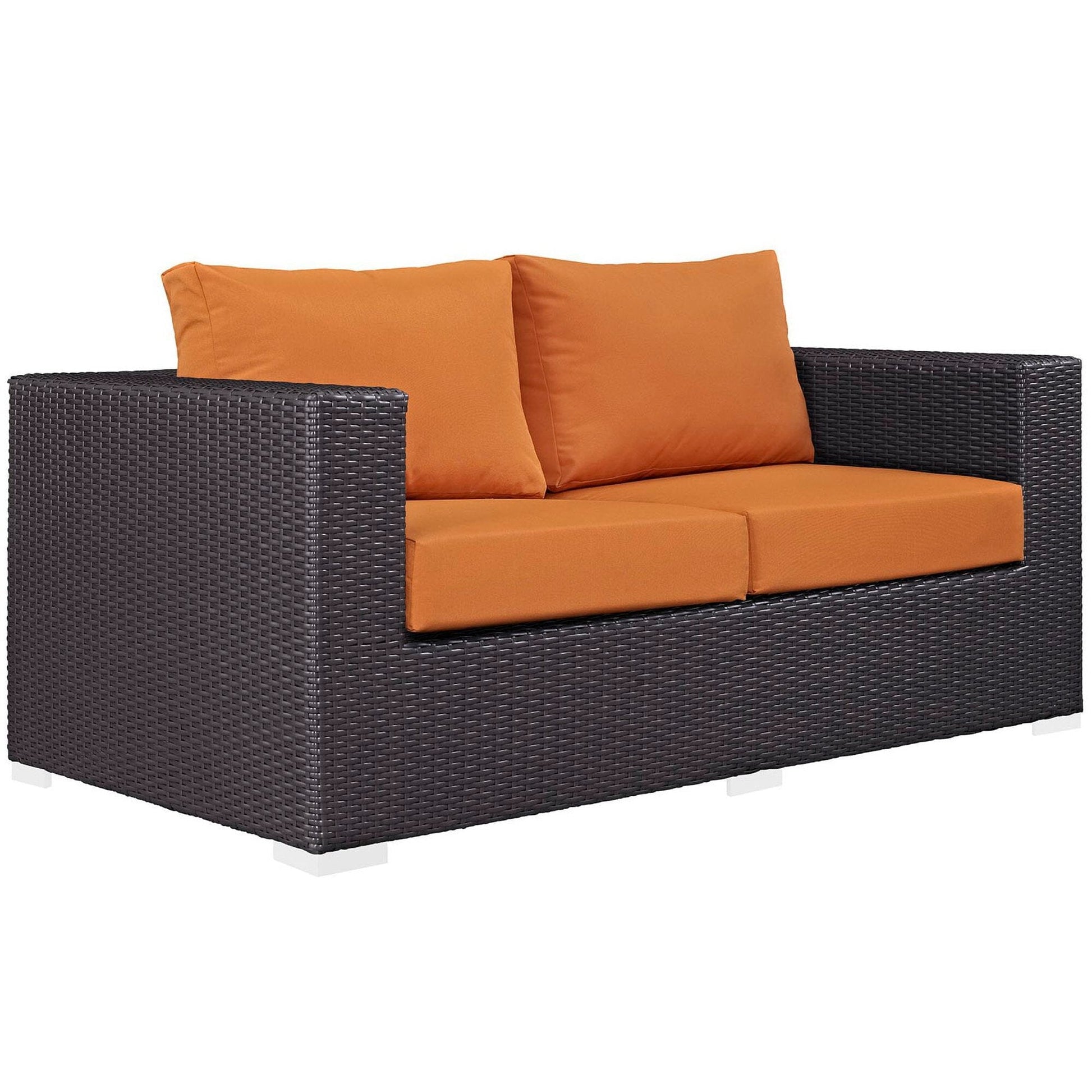 Convene Outdoor Patio Loveseat in Espresso Orange by Modway (EEI-1907) Loveseat Modway 
