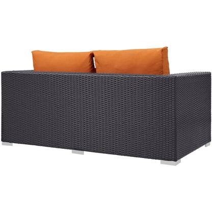 Convene Outdoor Patio Loveseat in Espresso Orange by Modway (EEI-1907) Loveseat Modway 