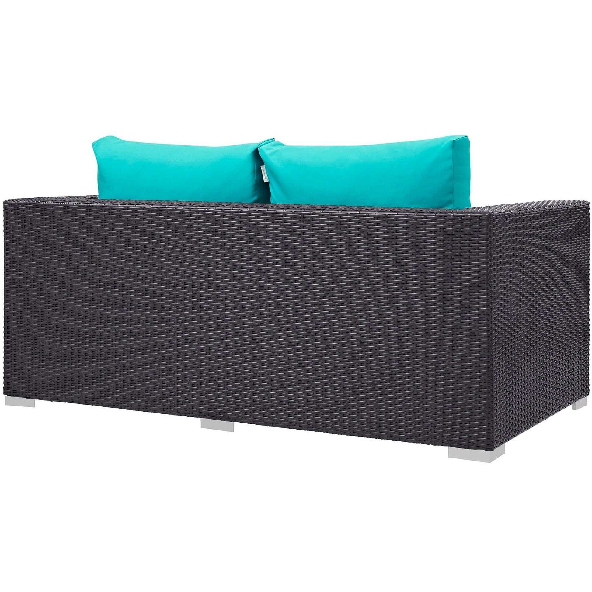 Convene Outdoor Patio Loveseat in Espresso Turquoise by Modway (EEI-1907) Loveseat Modway 